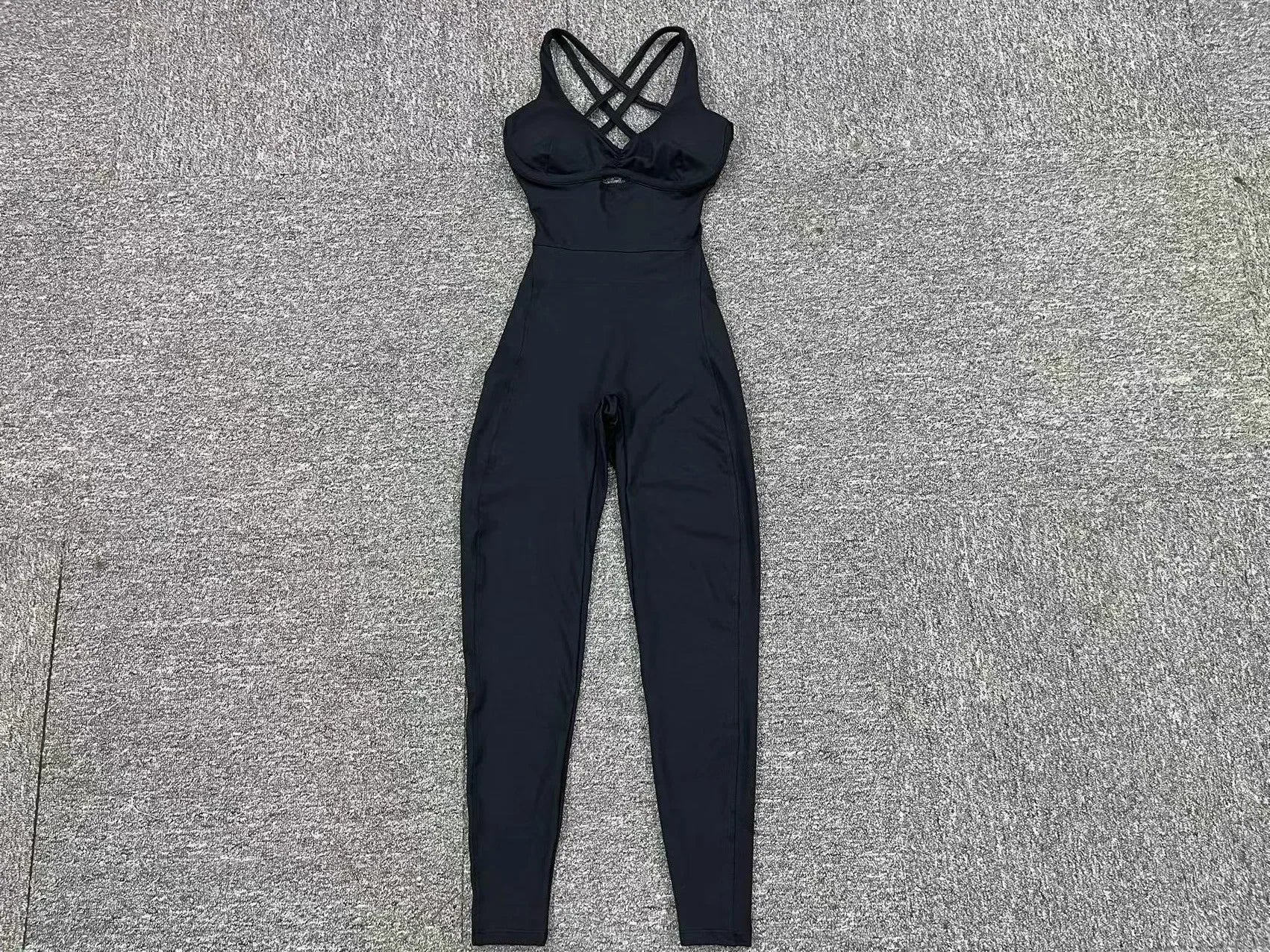 Women's Sporty Black Jumpsuit Set